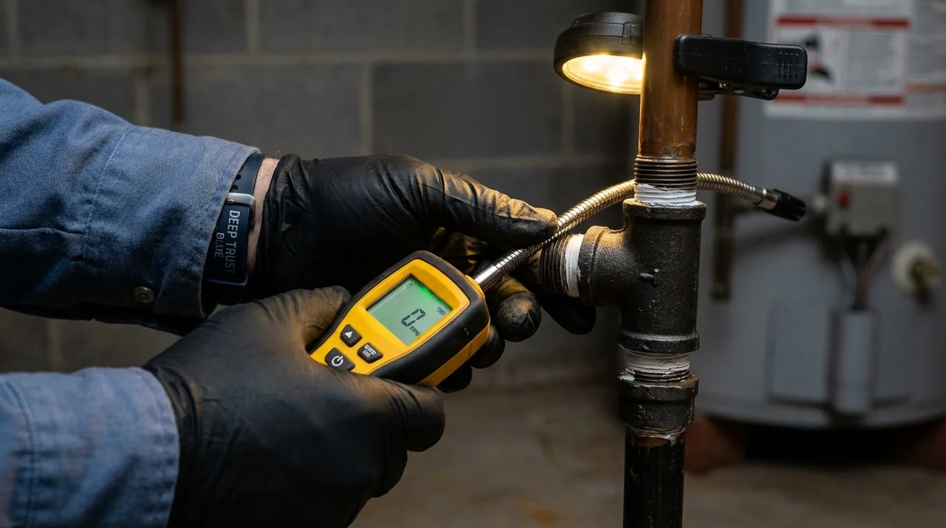 Gas leak detection with electronic sniffer by Johns Plumbing LLC in Hales Corners