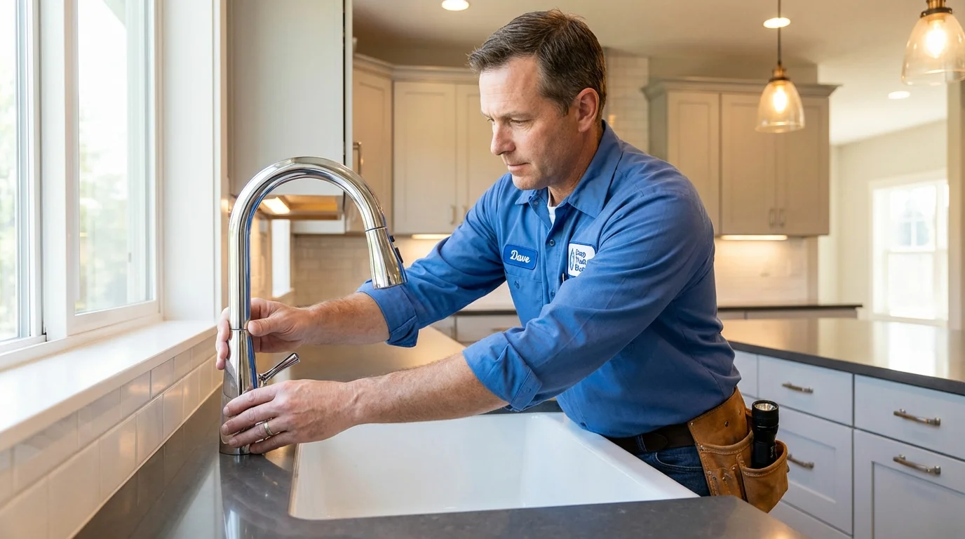 Kitchen faucet installation by Johns Plumbing LLC in Hales Corners