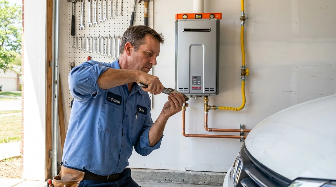 Tankless water heater installation by a Johns Plumbing LLC plumber in Hales Corners